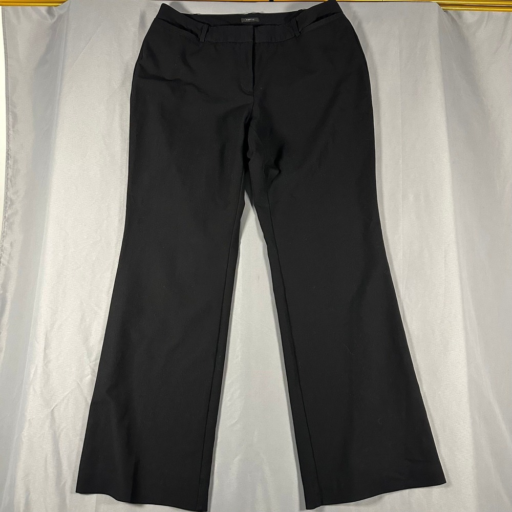 Worthington Dress Pants Womens 12 Black Good‎ Curvy Fit Flare Leg Dress Trousers